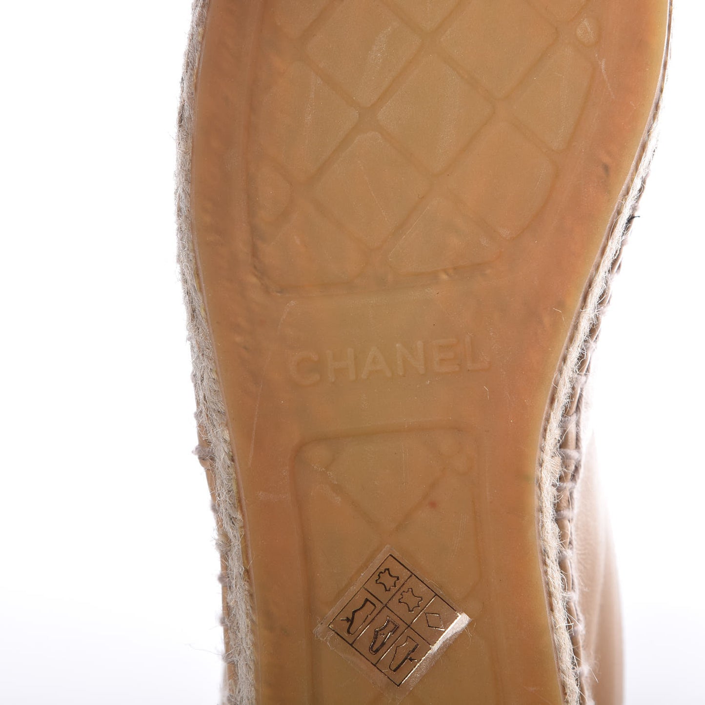Lambskin CC Espadrilles 39 Beige Black