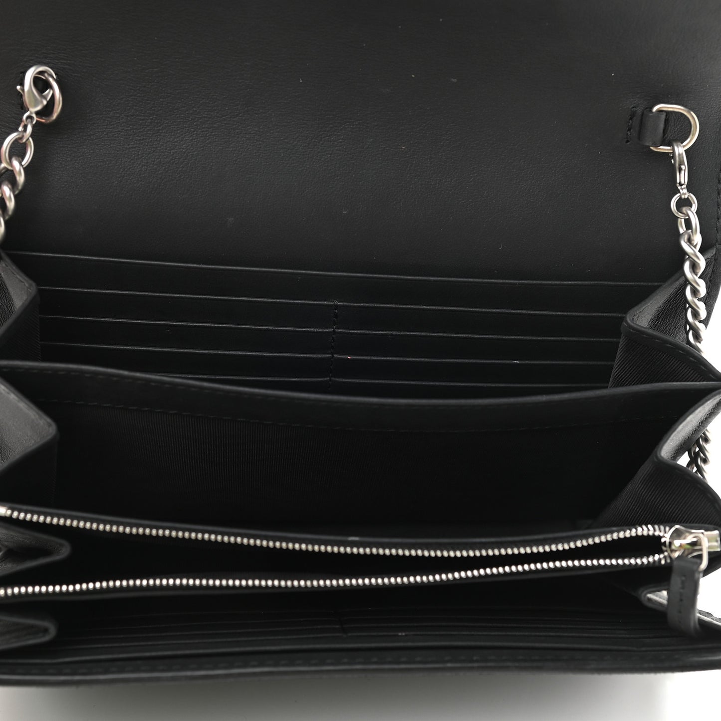 Suede Mini Dionysus Chain Wallet Black