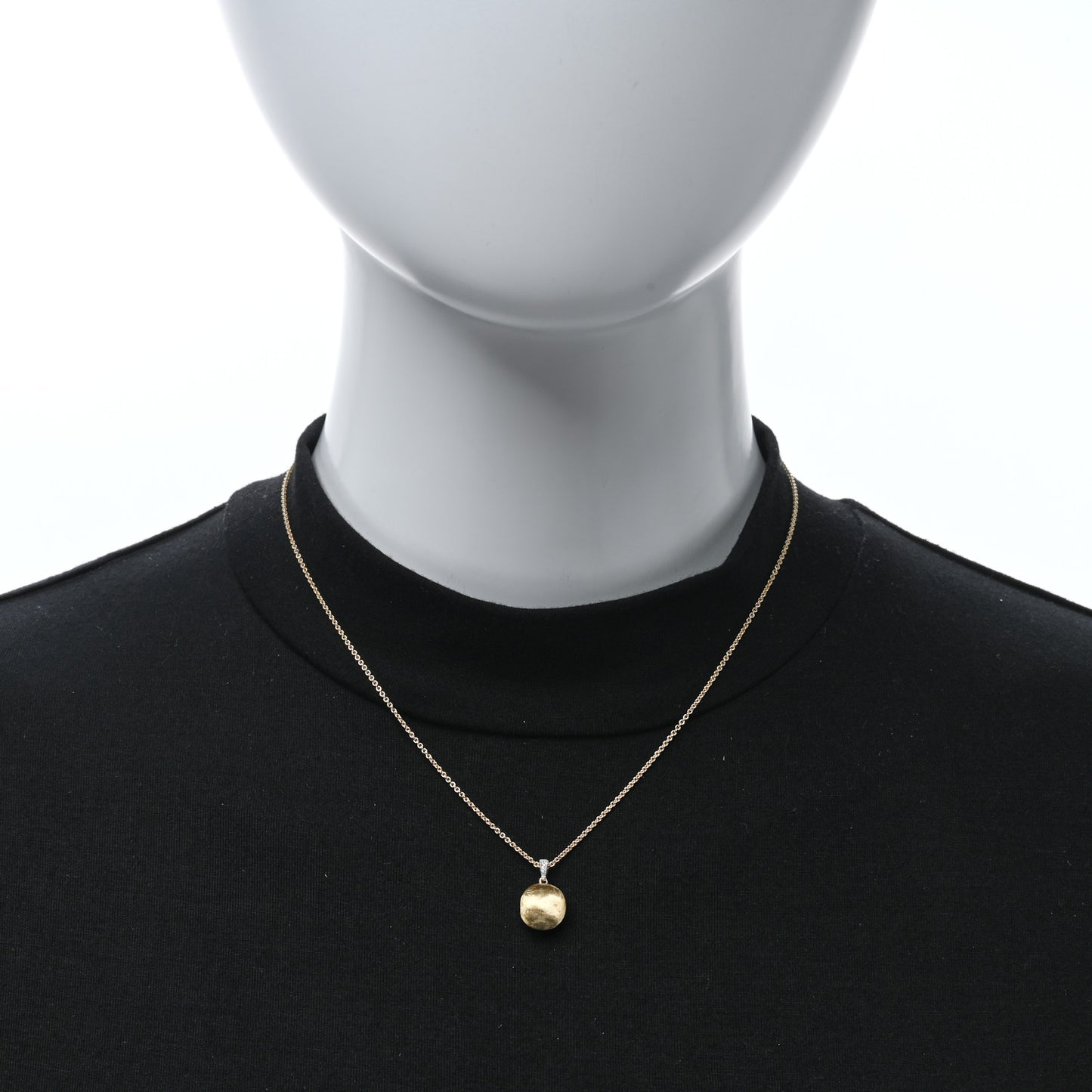 18K Yellow White Gold Diamond Africa Pendant Necklace