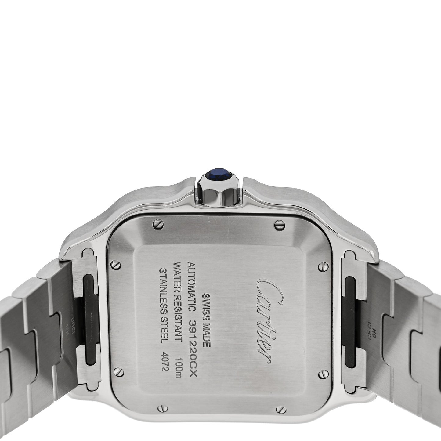 Stainless Steel 39.8mm Santos De Cartier Automatic Watch Grey
