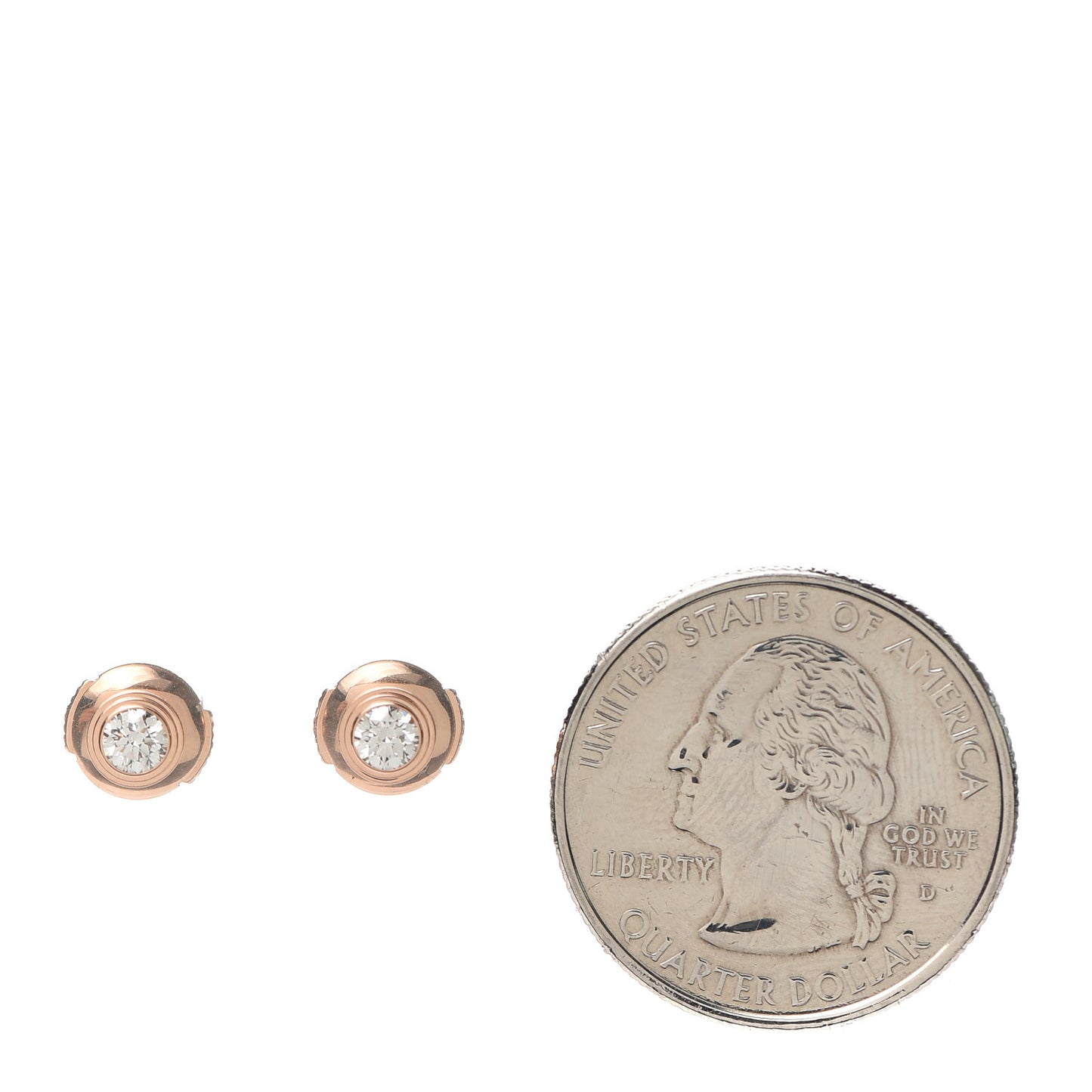 18K Pink Gold Diamond MM D'Amour Earrings