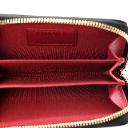 Chanel Lambskin Quilted Chanel 19 Zip Around Coin Purse Wallet Black 5 of 7