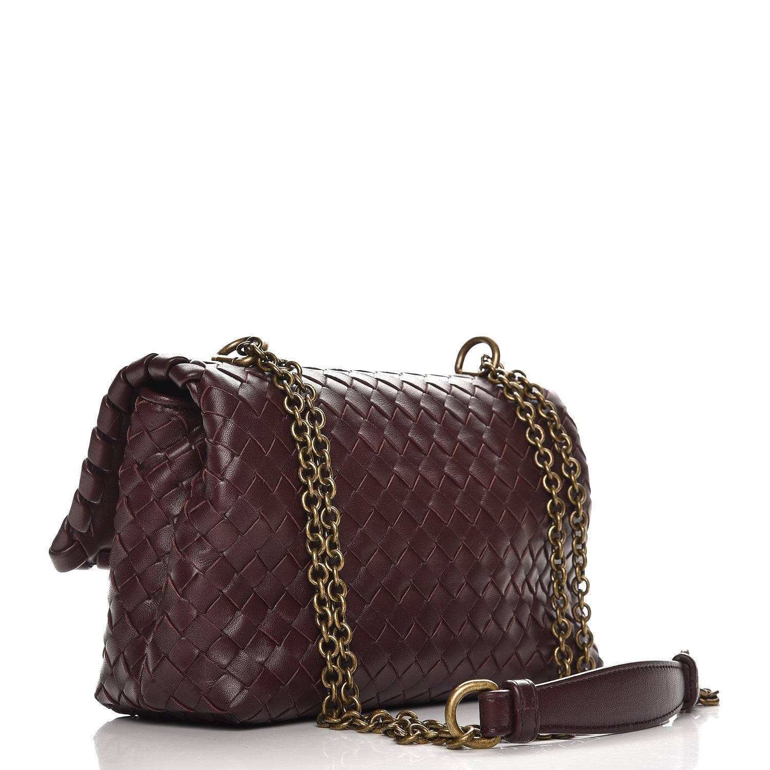 Bottega Veneta Nappa Intrecciato Baby Olimpia Shoulder Bag Dark Barolo 3 of 8
