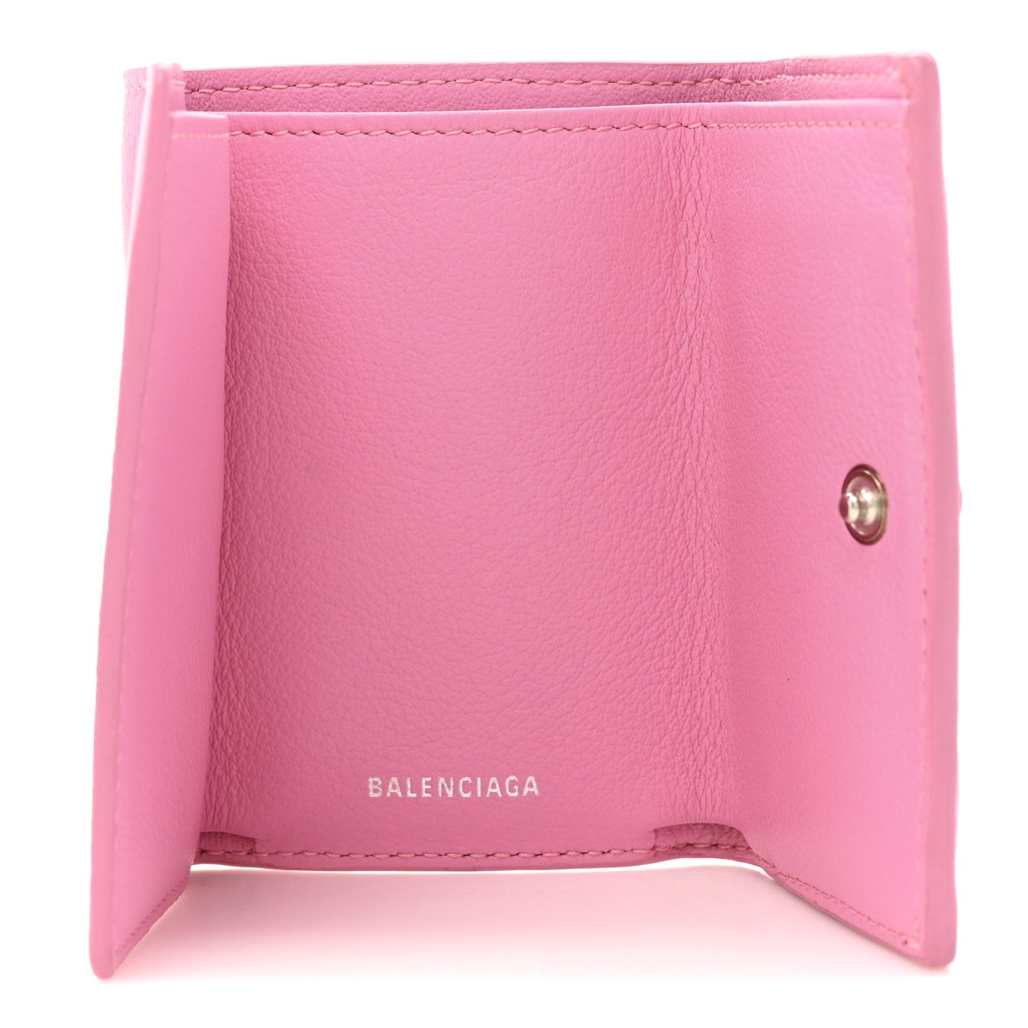 Balenciaga Grained Calfskin Logo Envelope Card Case Wallet Rose Magenta 5 of 12
