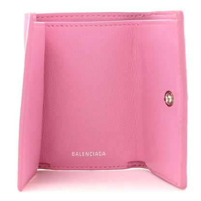 Balenciaga Grained Calfskin Logo Envelope Card Case Wallet Rose Magenta 5 of 12