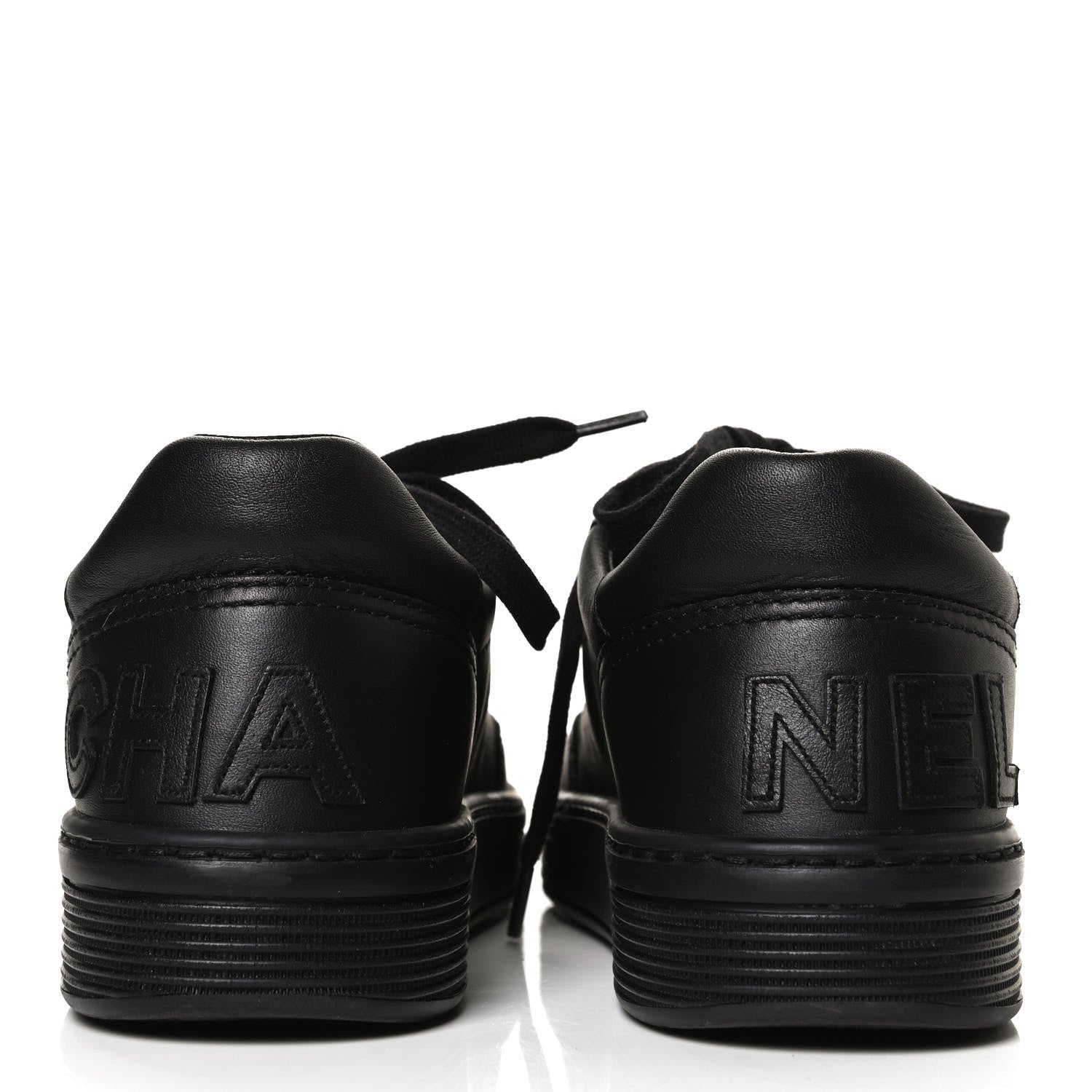 Chanel Calfskin Womens Logo Sneakers 35.5 Black 6 of 11