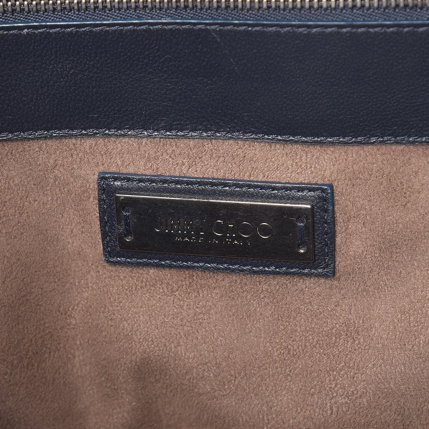 Metallic Grainy Goatskin Riley Tote Navy