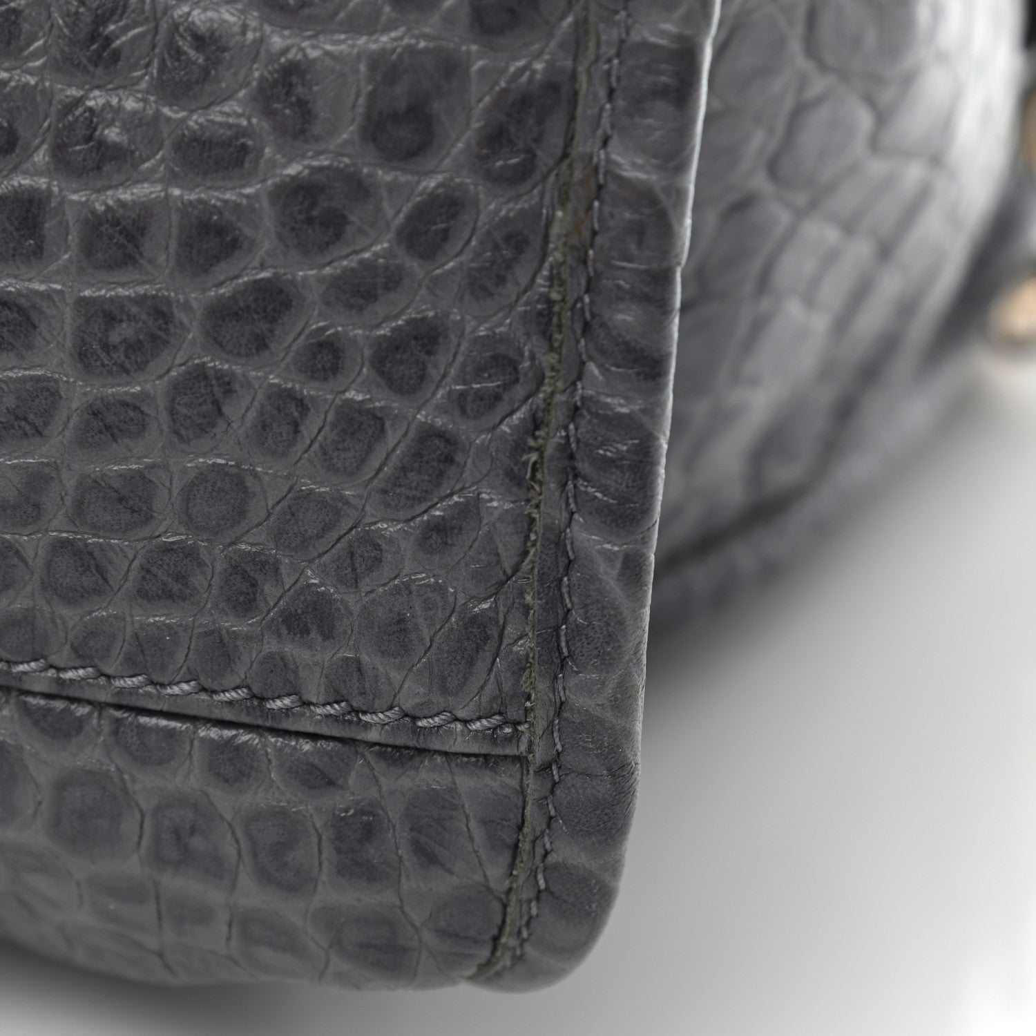 Balenciaga Calfskin Crocodile Embossed Giant 12 Gold Hardware City Gris Beton 11 of 13