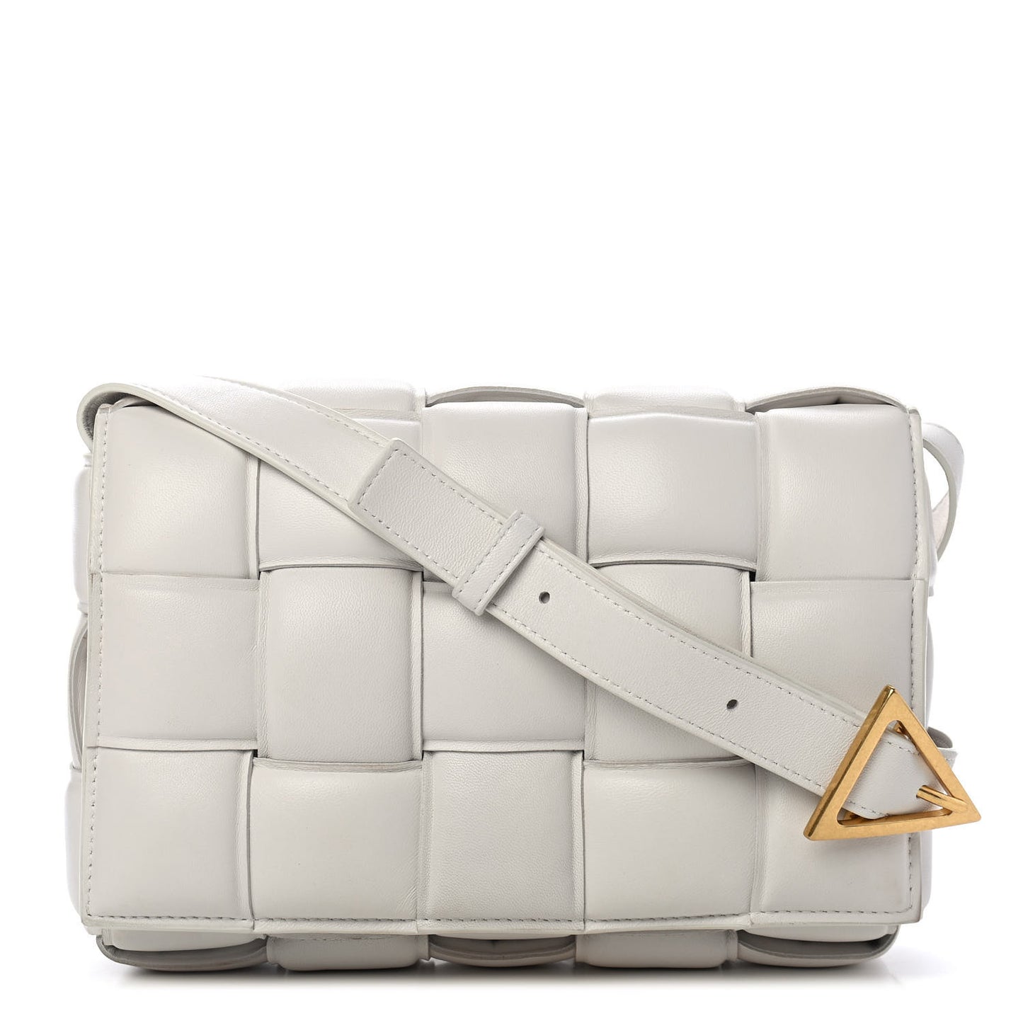 Nappa Maxi Intreccio Padded Cassette Crossbody Bag Chalk