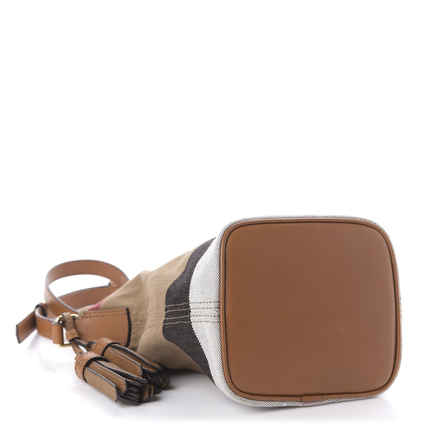 Canvas Mega Check Mini Ashby Tassel Crossbody Saddle Brown