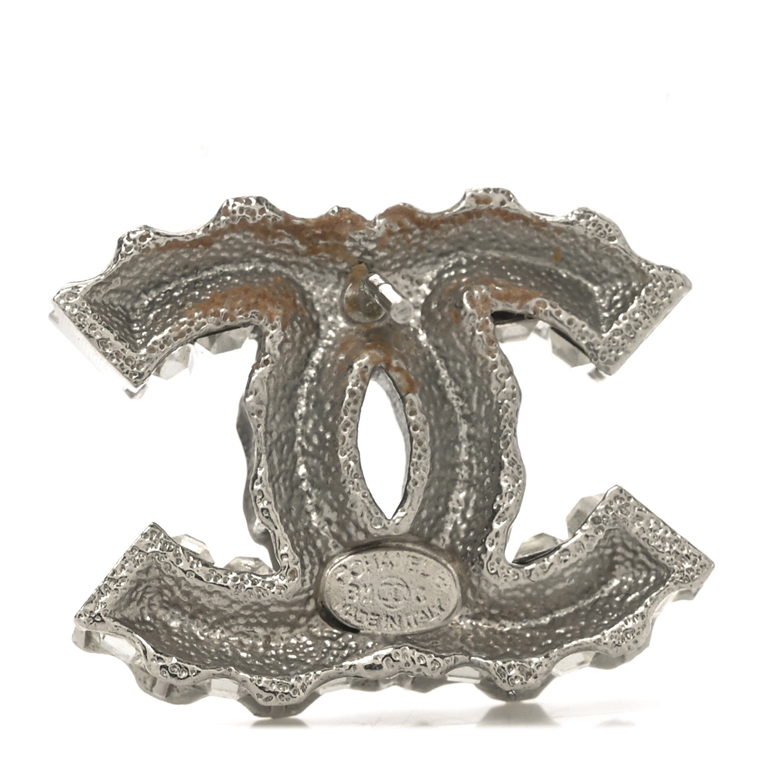 Chanel Crystal CC Earrings Silver 4 of 4
