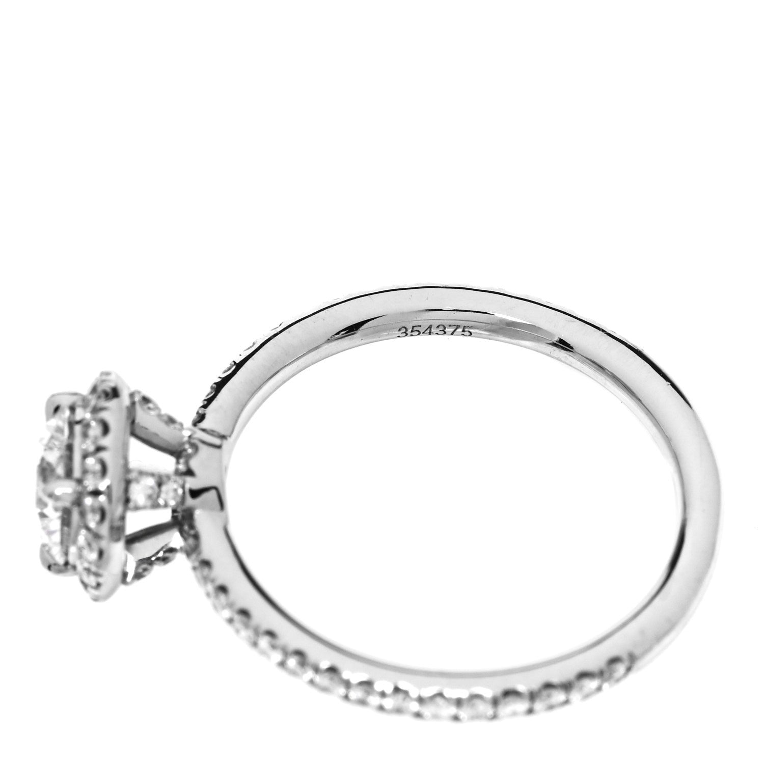 Harry Winston Platinum Diamond .57ct The One Round Brilliant Micropave Engagement Ring 47 4 5 of 7