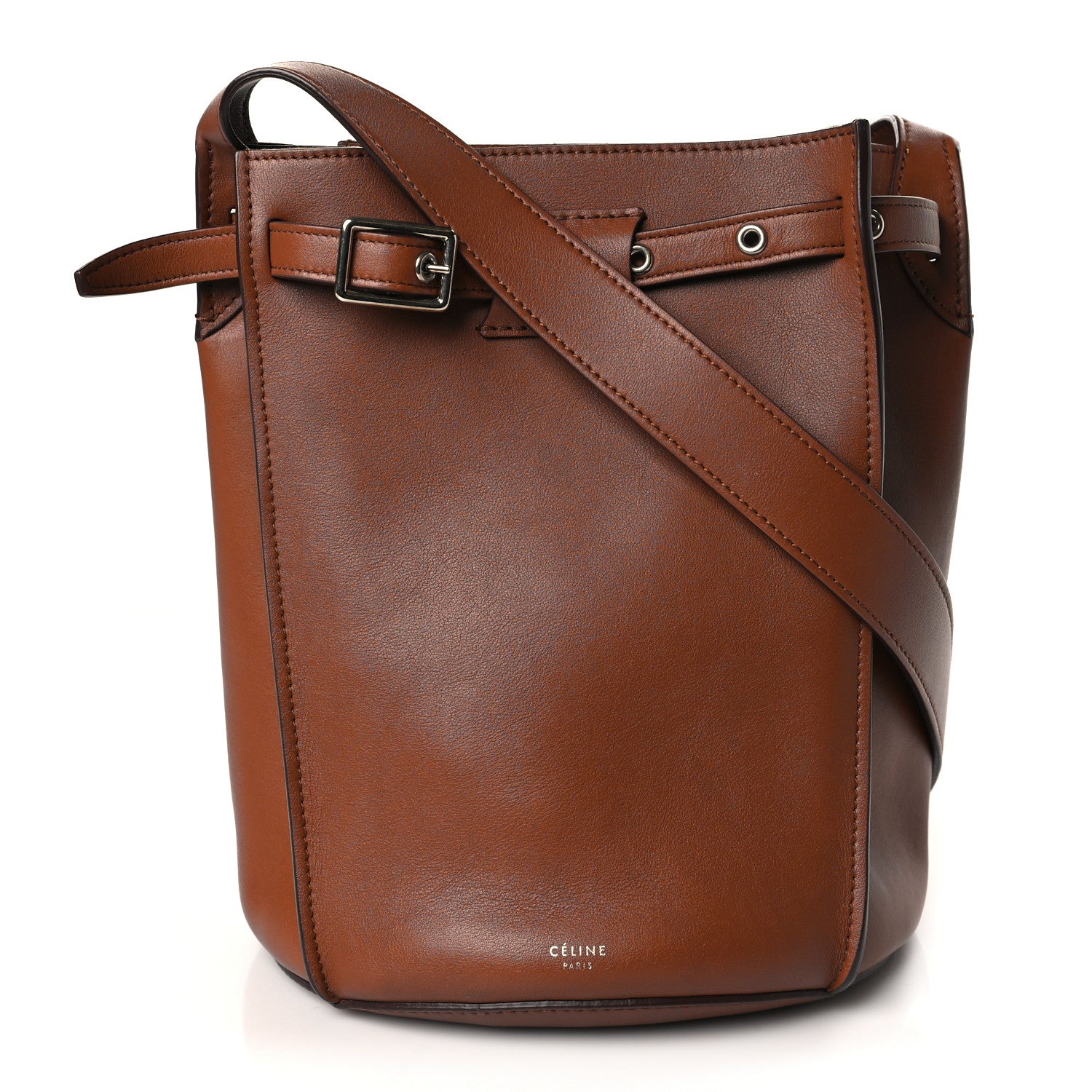 Celine Smooth Calfskin Long Strap Big Bucket Bag Tan 1 of 10