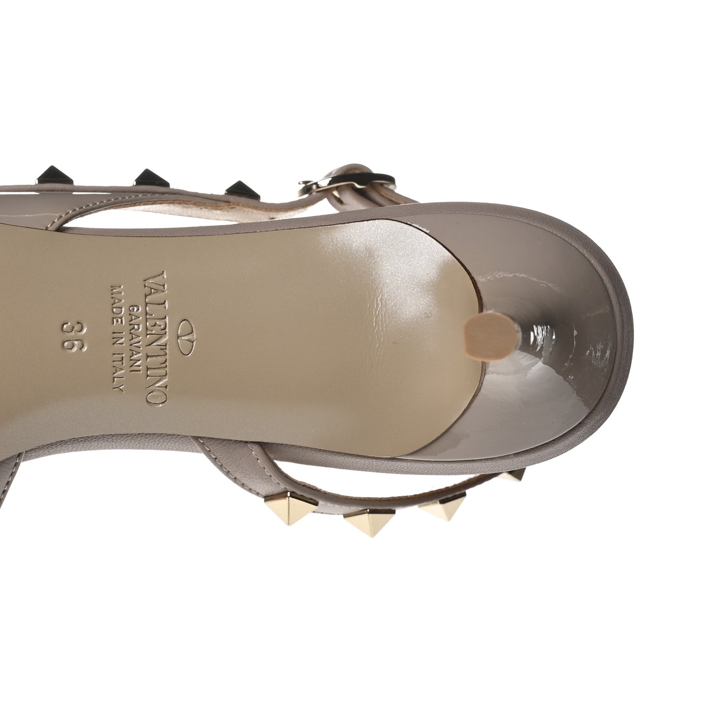Patent Rockstud Half d'Orsay Slingback 50mm Pumps 36 Poudre