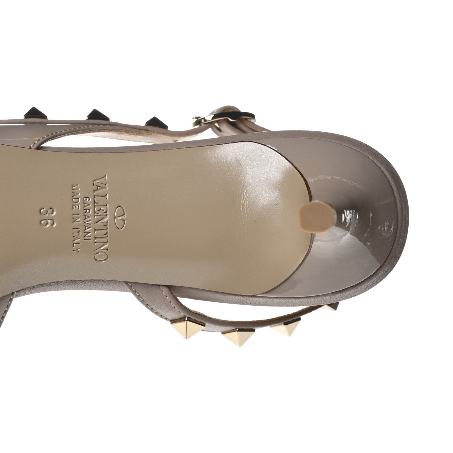 Valentino Garavani Patent Rockstud Half d'Orsay Slingback 50mm Pumps 36 Poudre 7 of 10