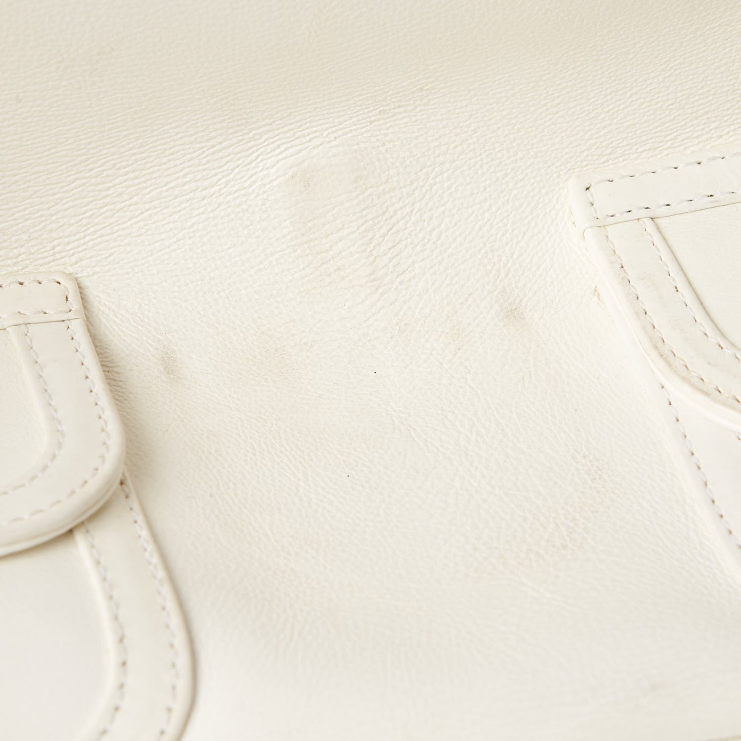 Calfskin Frame Satchel White