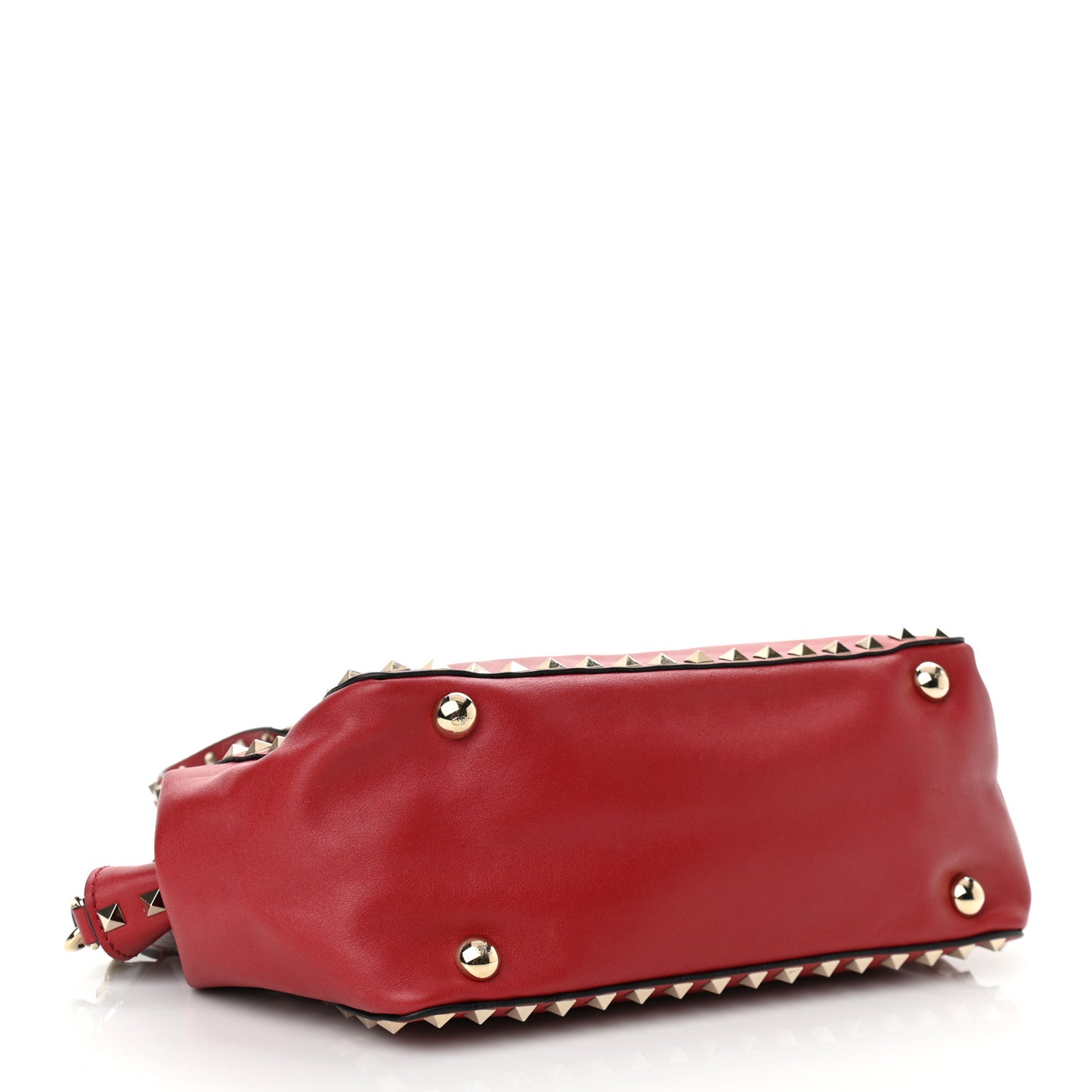 Vitello Small Rockstud Tote Rosso Valentino