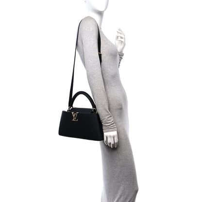 Louis Vuitton Taurillon LV Crush Capucines East West MM Black 2 of 9