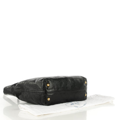 Prada Washed Buffalo Tote Nero Black 4 of 8