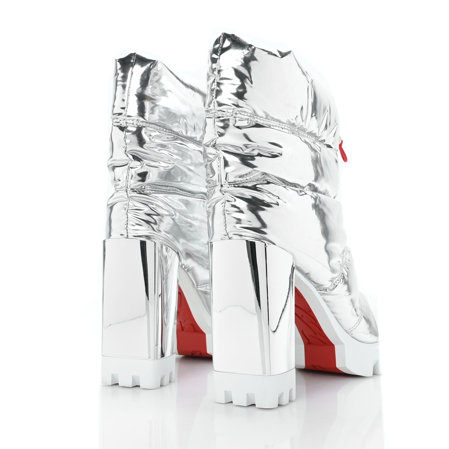 Christian Louboutin Metallic Oriona Lug 100 Boots 40 Silver 4 of 6