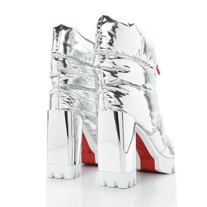 Christian Louboutin Metallic Oriona Lug 100 Boots 40 Silver 4 of 6