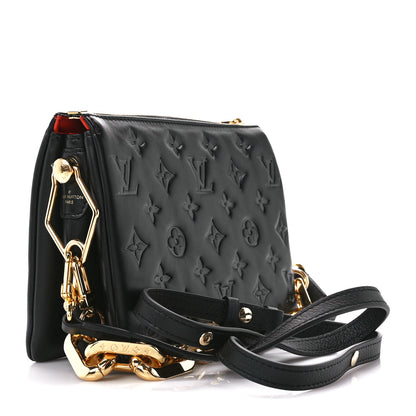Louis Vuitton Lambskin Embossed Monogram Coussin BB Black 3 of 12
