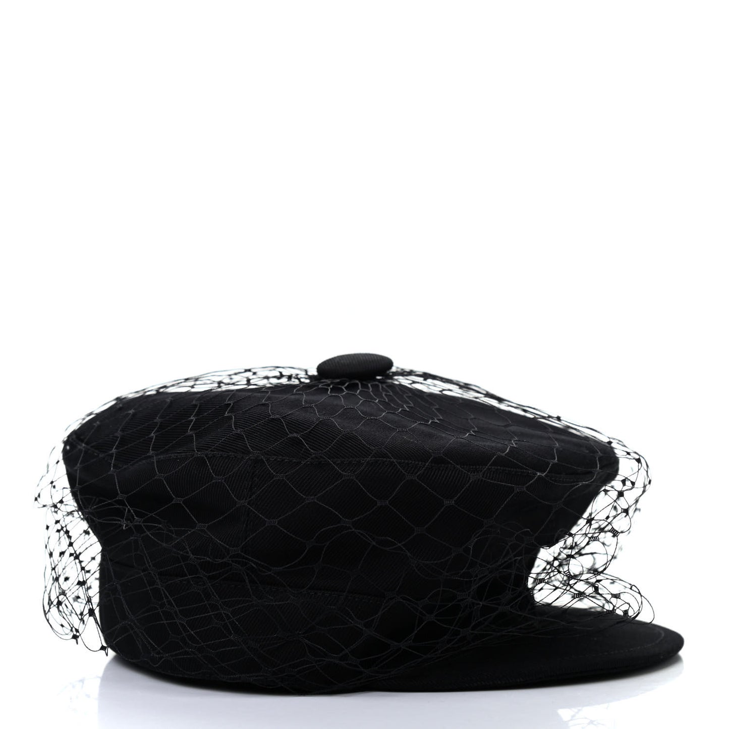 Cotton Canvas Arty Cap with Veil 57 Black