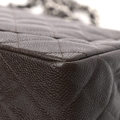 Chanel Caviar Quilted Jumbo Single Flap Dark Brown 10 of 13