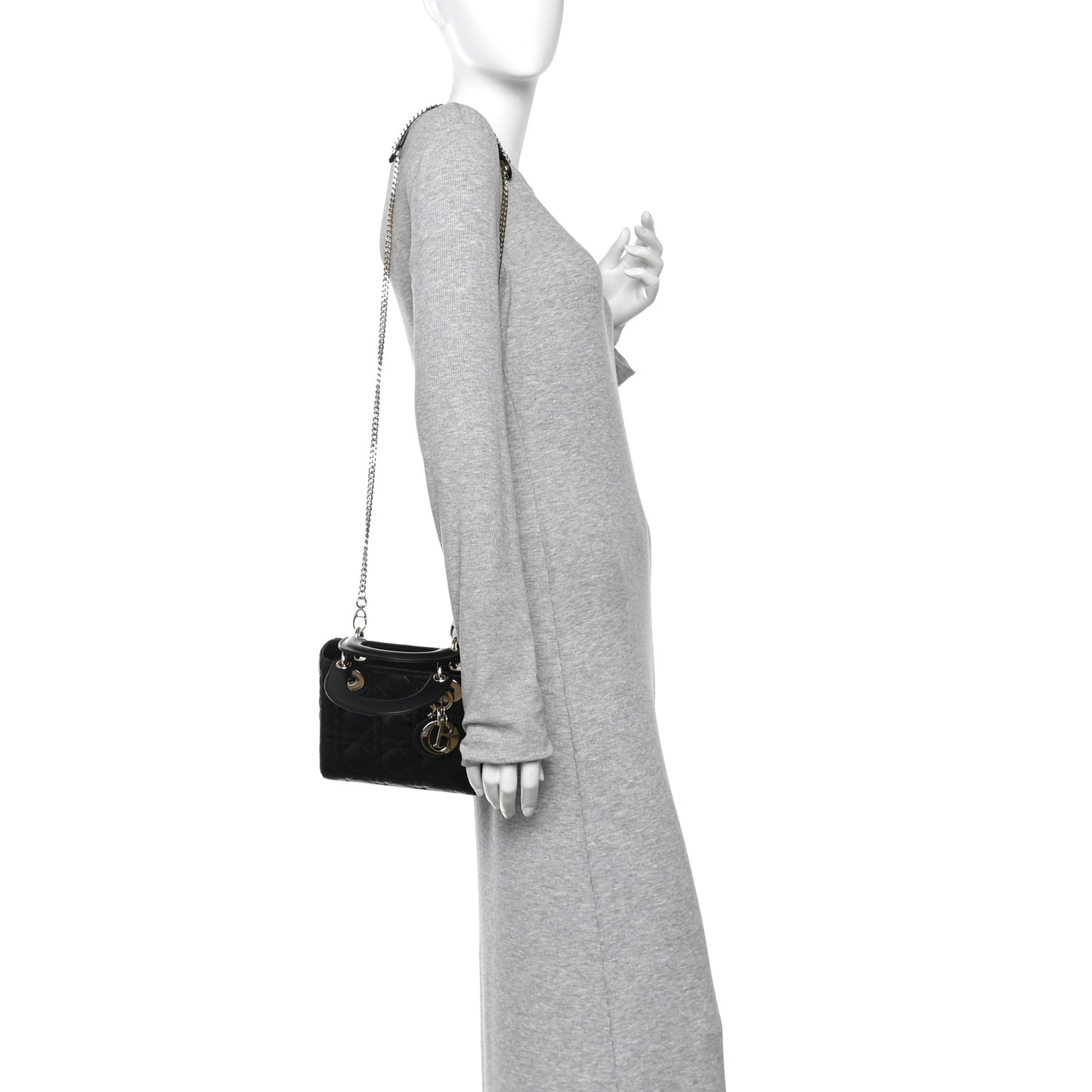 Lambskin Cannage Mini Lady Dior Black