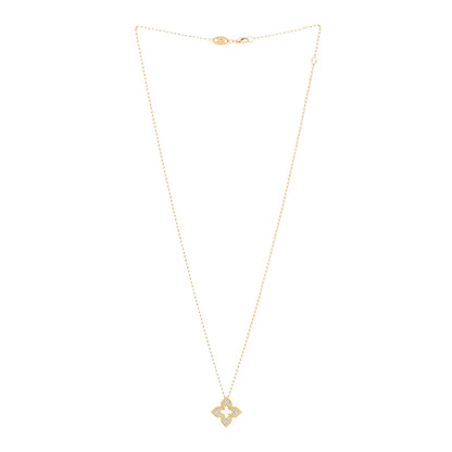 Roberto Coin 18K Yellow Gold Diamond Small Venetian Princess Flower Pave Pendant Necklace 3 of 4
