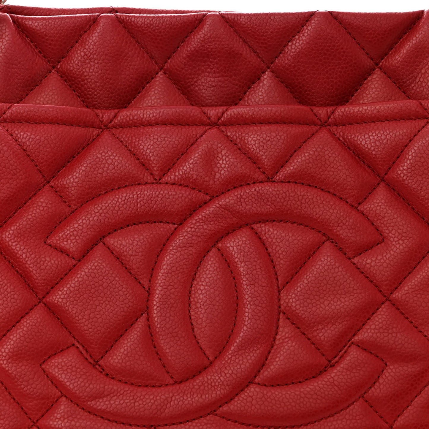 Caviar Quilted Timeless CC Soft Tote Red