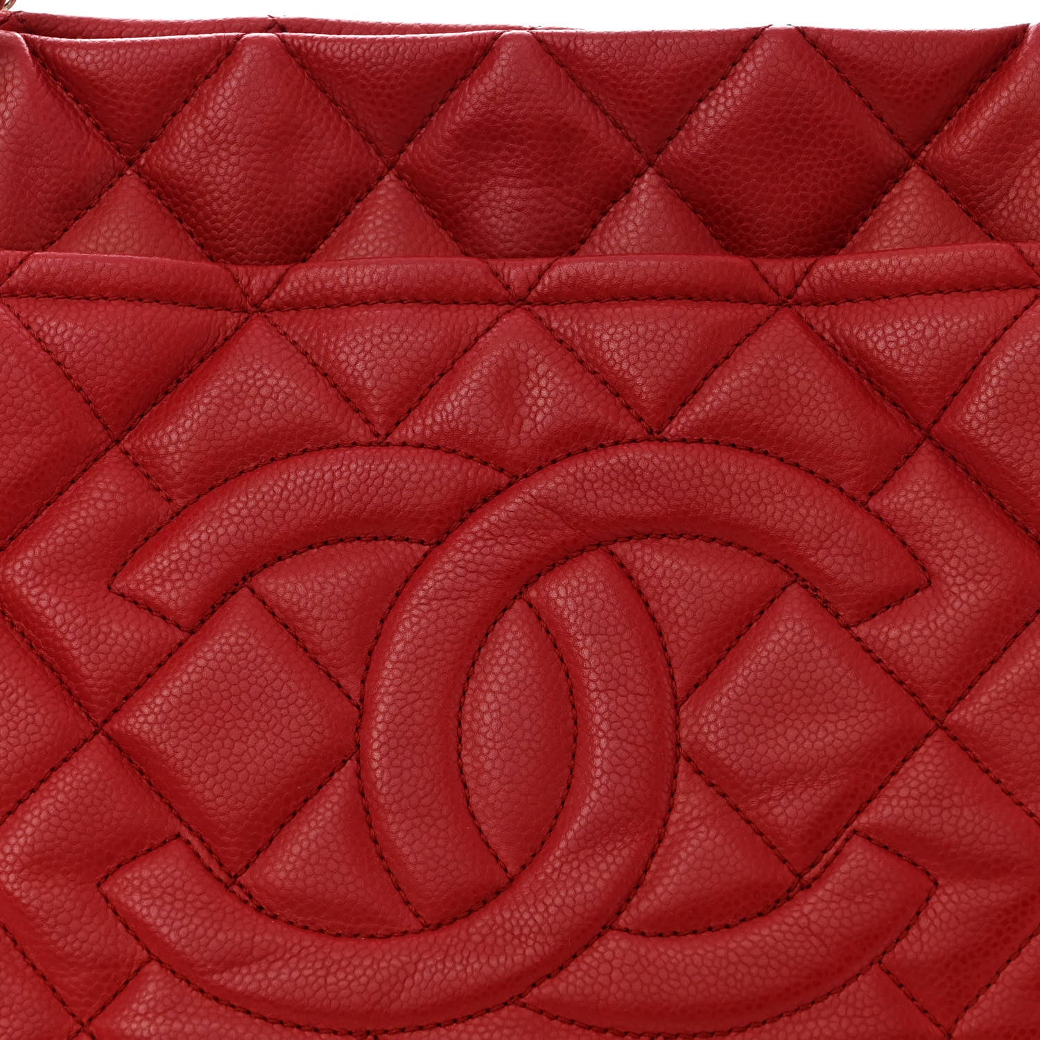 Chanel Caviar Quilted Timeless CC Soft Tote Red 7 of 9