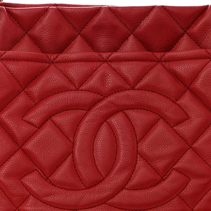 Chanel Caviar Quilted Timeless CC Soft Tote Red 7 of 9