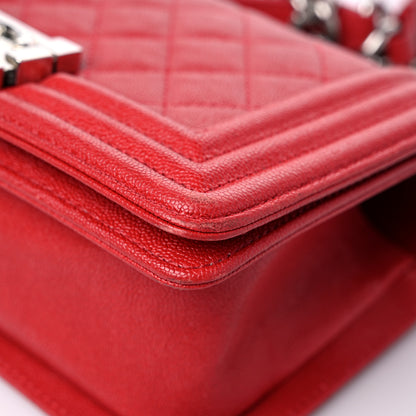 Chanel Caviar Quilted Small Boy Flap Dark Red 9 of 16