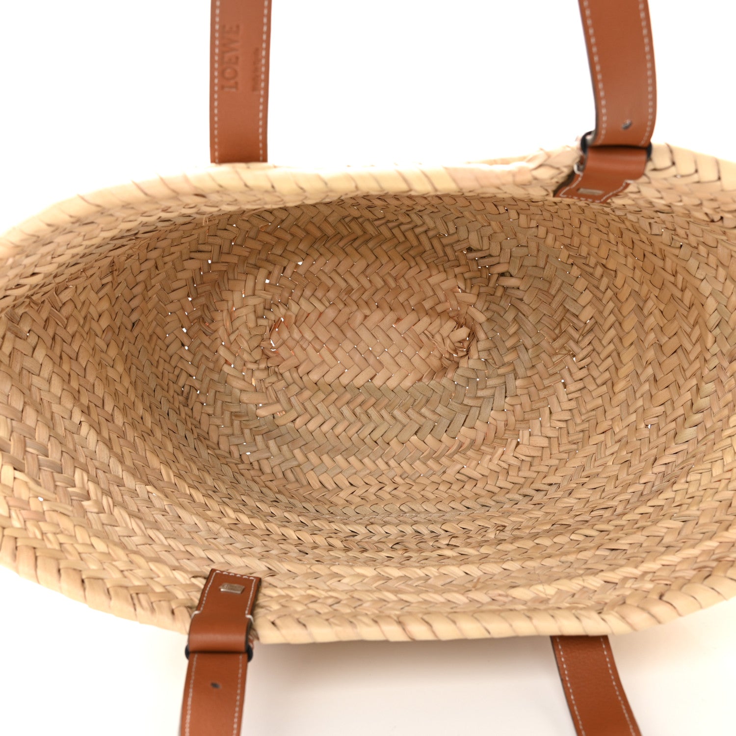 Loewe Raffia Basket Tote Bag Natural Tan 5 of 10