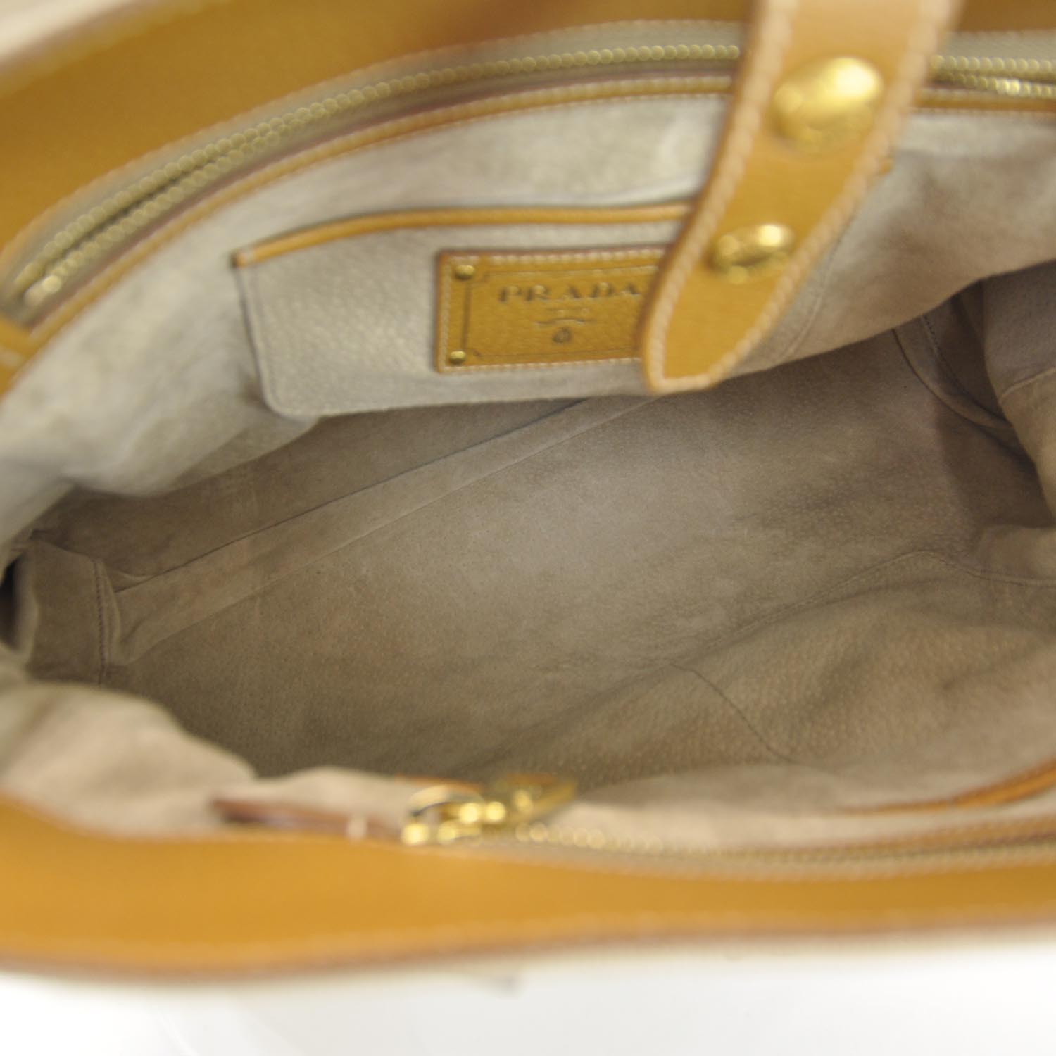 Prada Canapa Cinghiale Top Handle Satchel Naturale Cuoio 6 of 8