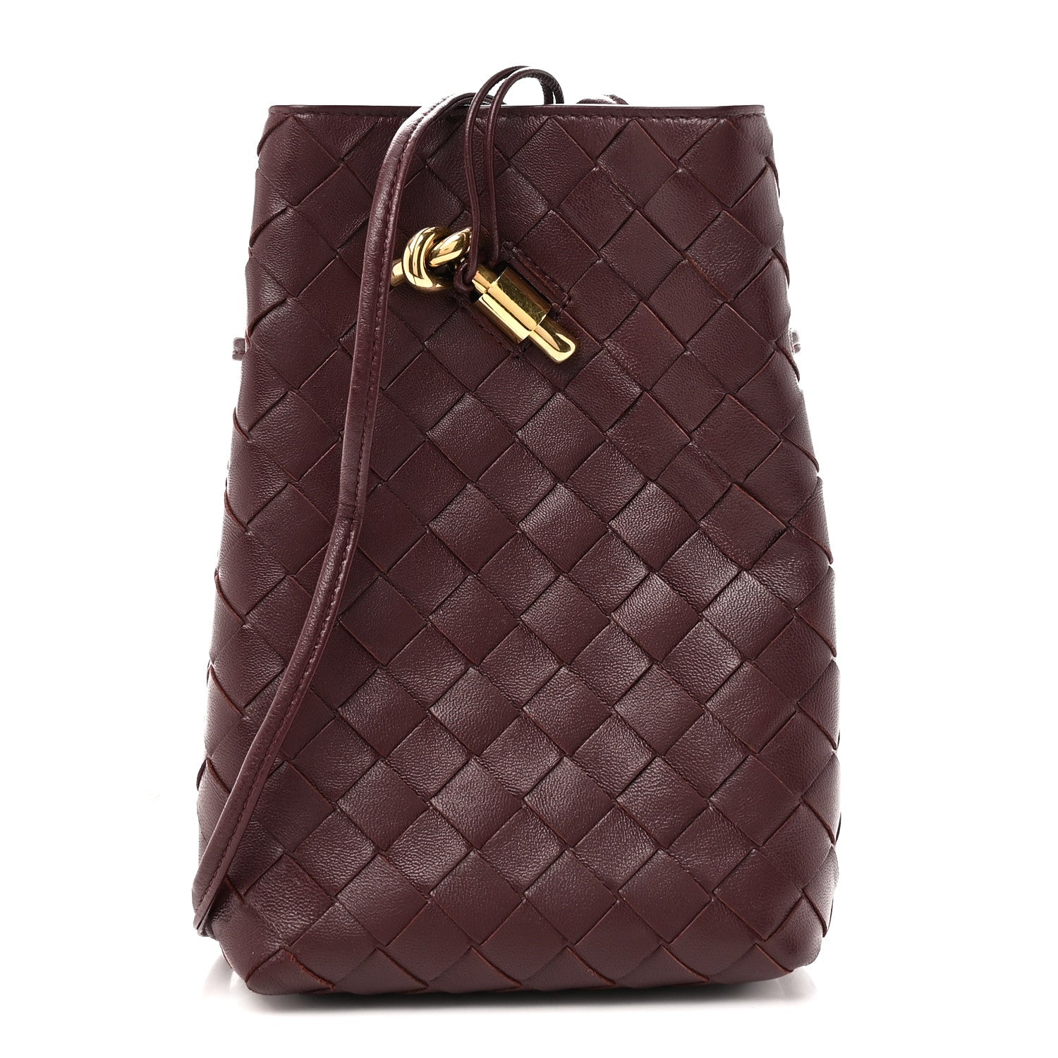 Bottega Veneta Nappa Intrecciato Andiamo Phone Pouch Deep Mahogany 1 of 10