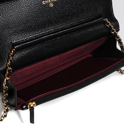 Chanel Caviar Quilted Wallet On Chain WOC Black 9 of 9