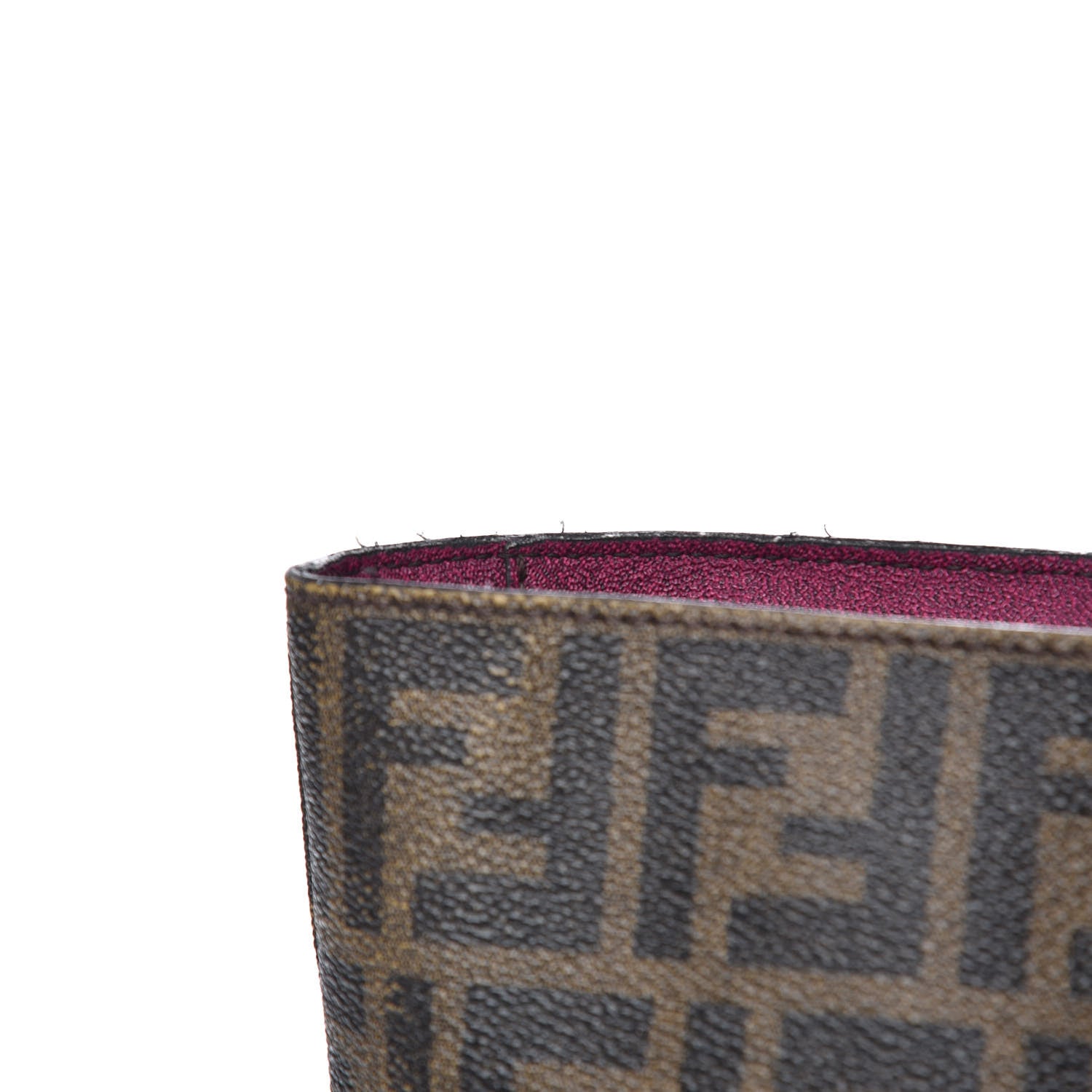 Fendi Zucca Spalmati Medium Roll Tote Tobacco Fuxia 18 of 19