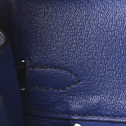 Hermes Taurillon Novillo Matte Alligator Birkin Touch 25 Bleu Saphir Marine 10 of 31