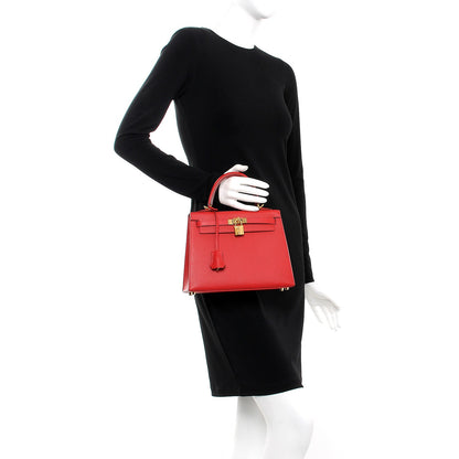 Hermes Epsom Kelly Sellier 25 Rouge Casaque 2 of 31