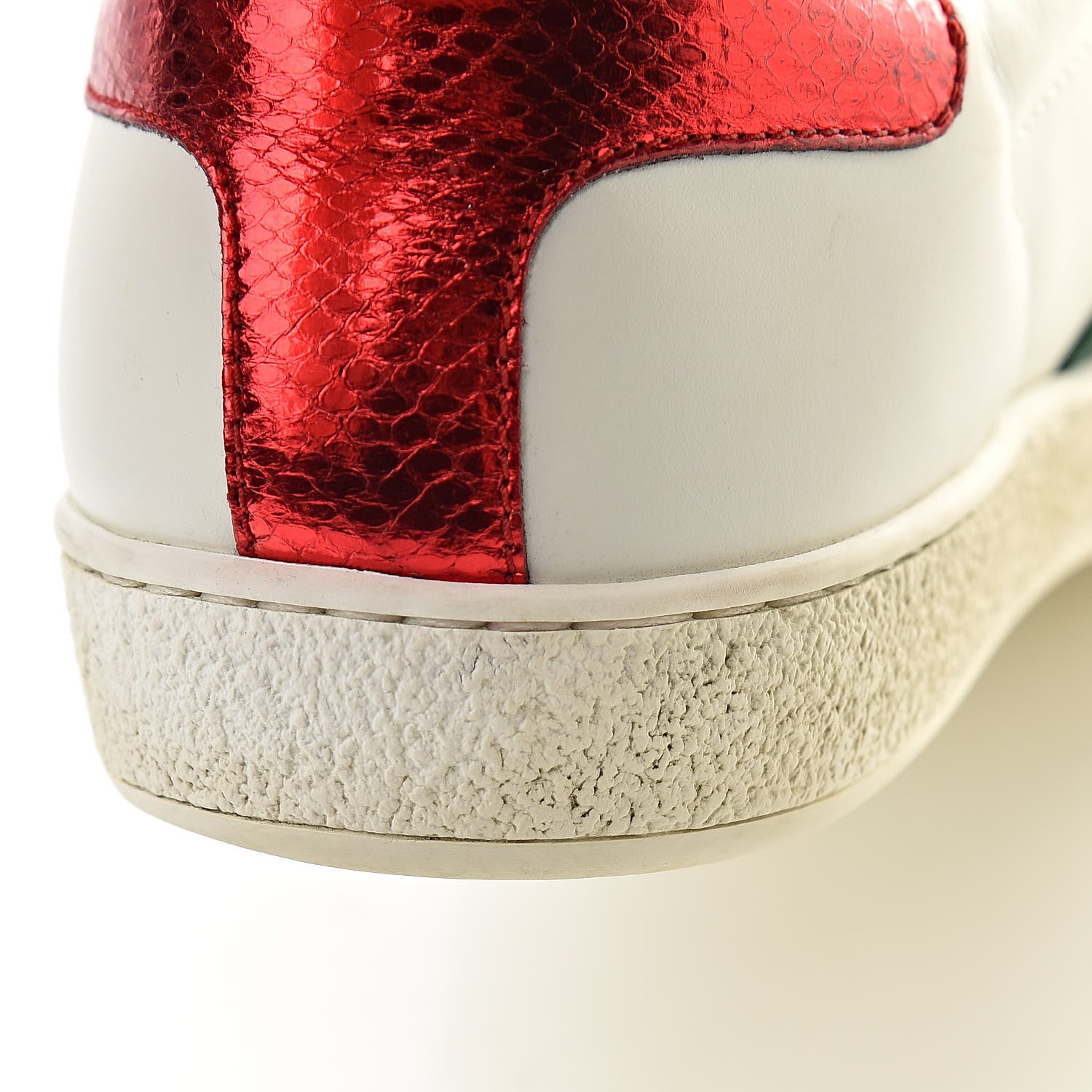 Gucci Calfskin Ayers Web Bee Embroidered Womens Ace Sneakers 38.5 White Green 13 of 14