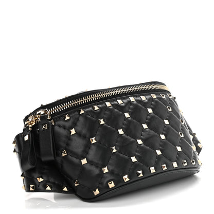 Valentino Garavani Lambskin Rockstud Spike Belt Bag 85 Black 5 of 11