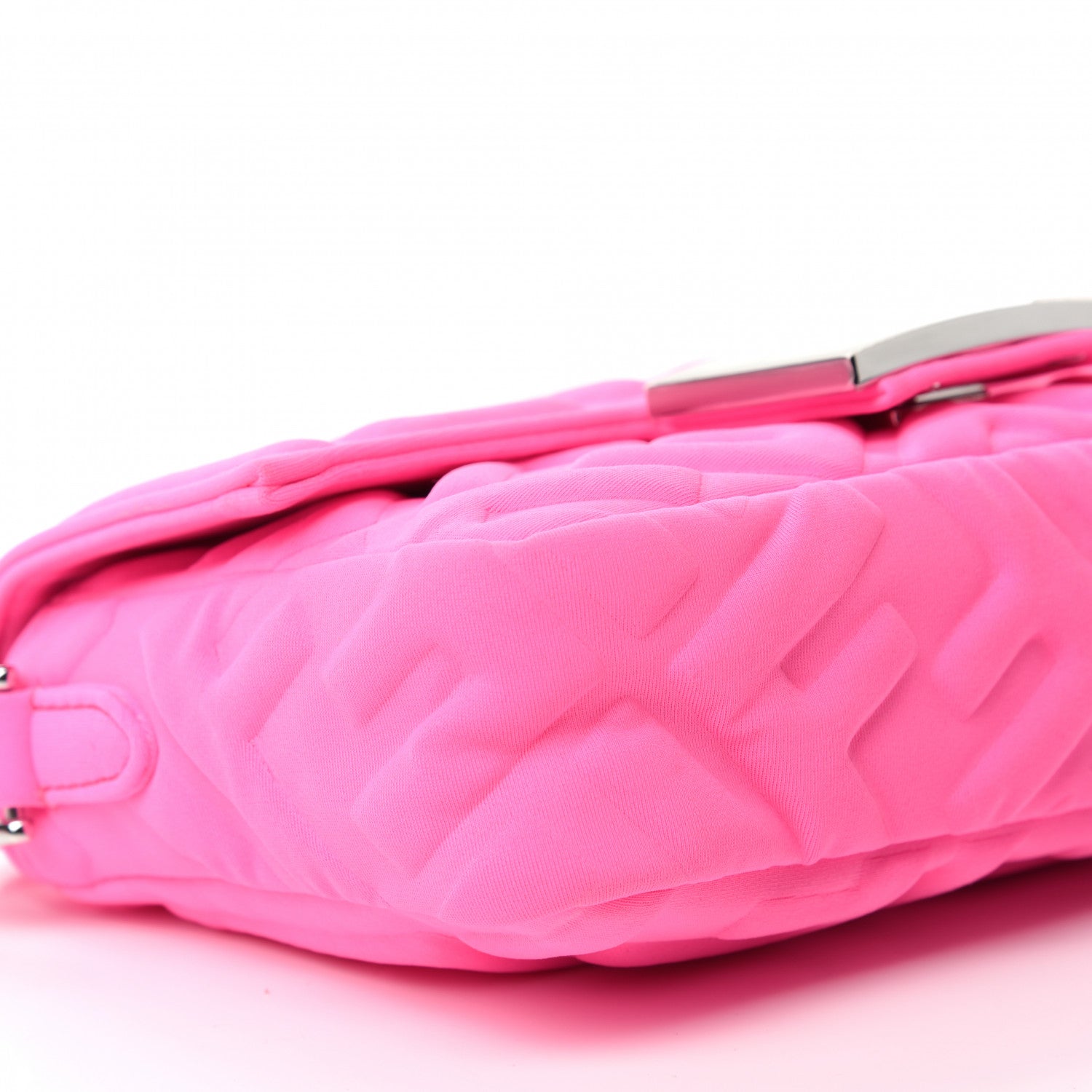 Fendi Lycra FF Embossed Mini Baguette Rosa Fluo 6 of 12