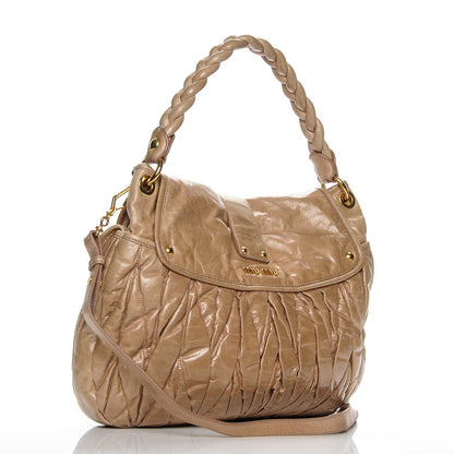 Miu Miu Nappa Matelasse Coffer Hobo Deserto 3 of 10