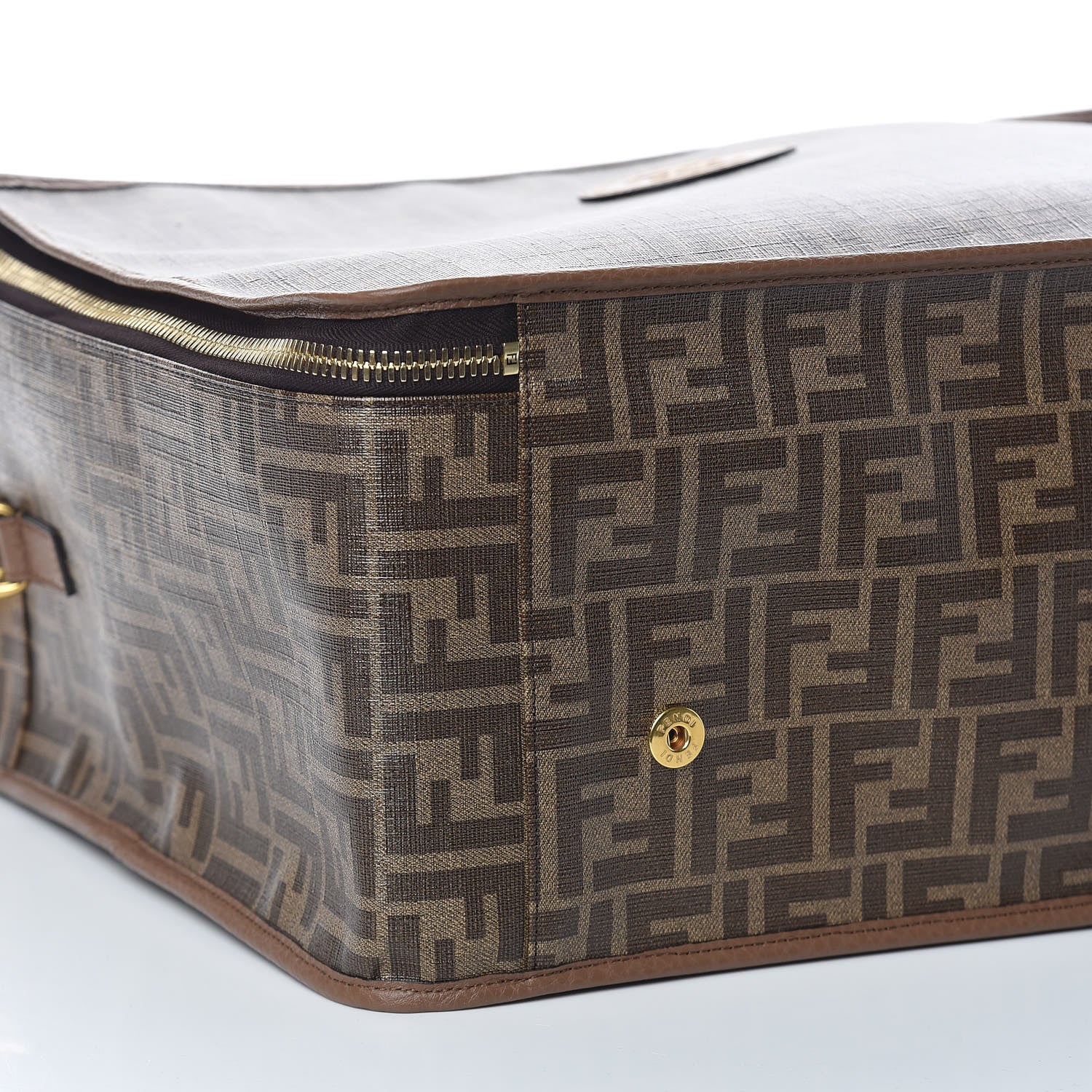 Fendi Glazed Fabric FF 1974 Karligraphy Large Travel Bag Tobacco 12 of 13