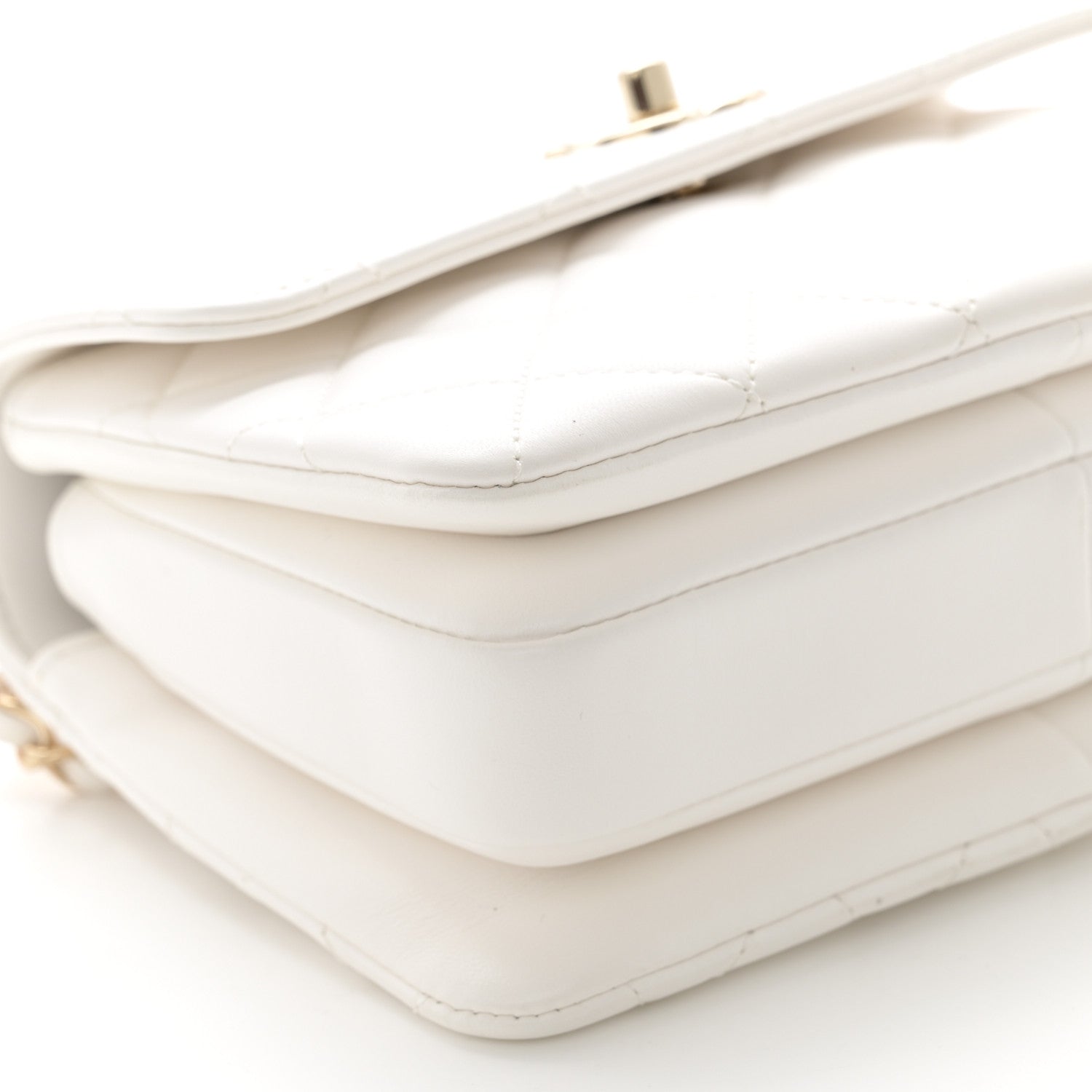Chanel Lambskin Lacquered Quilted Mini Trendy CC Dual Handle Flap Bag White 9 of 11