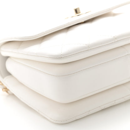 Chanel Lambskin Lacquered Quilted Mini Trendy CC Dual Handle Flap Bag White 9 of 11