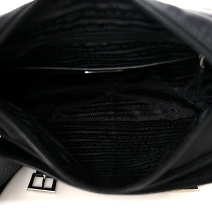 Prada Re-Nylon Vela Saffiano Pocket Double Buckle Messenger Shoulder Bag Black 5 of 10