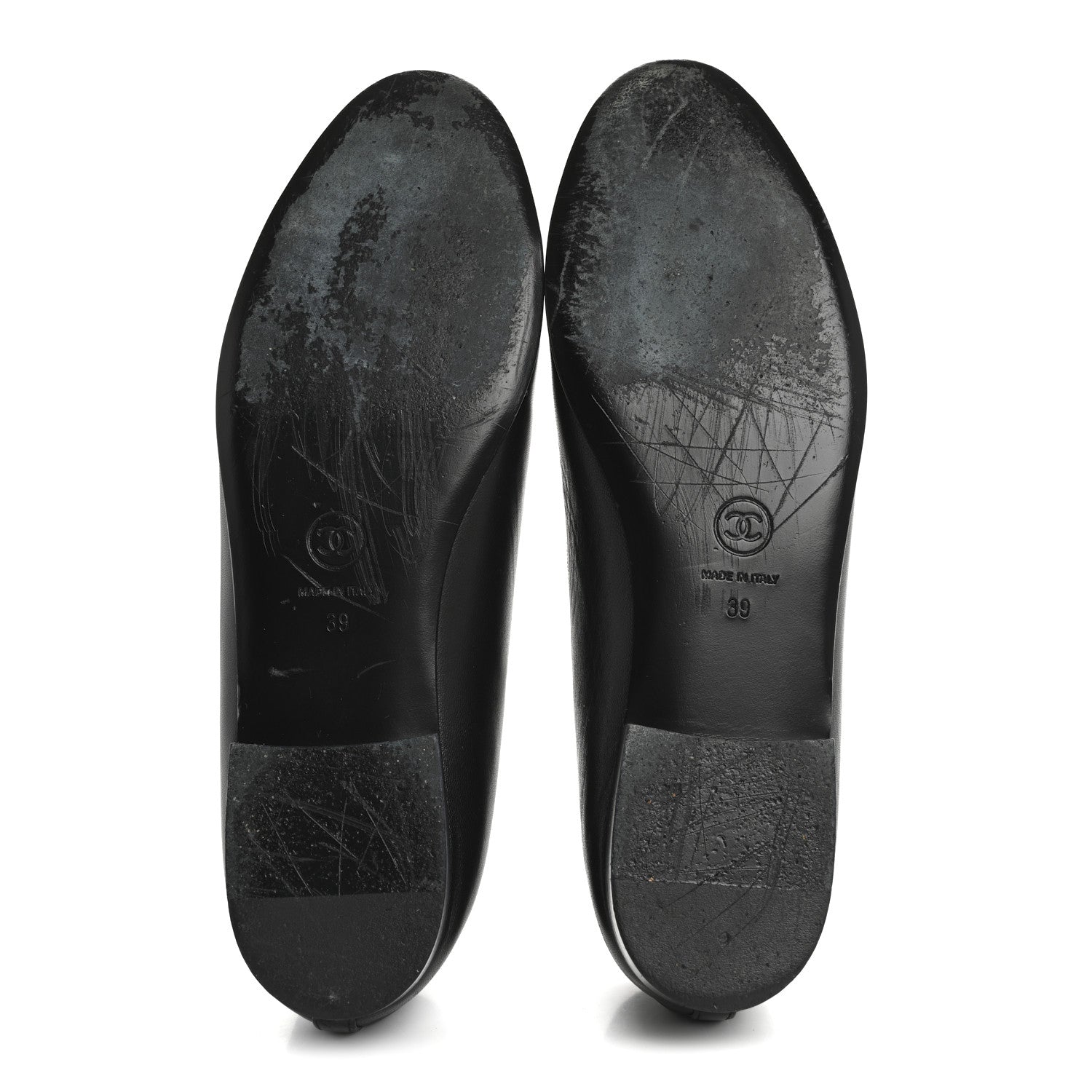 Chanel Lambskin Patent Cap Toe Ballerina Flats 39 Black 6 of 9